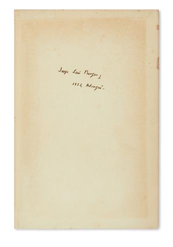 BORGES, JORGE LUIS. Two books, each dated and Signed on the front free endpaper: Herbert Asbury. Gangs of New York * William Boliltho.